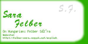sara felber business card